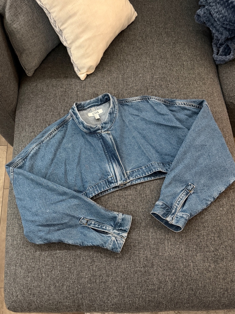 Cropped Denim Jacket - Blue - COS